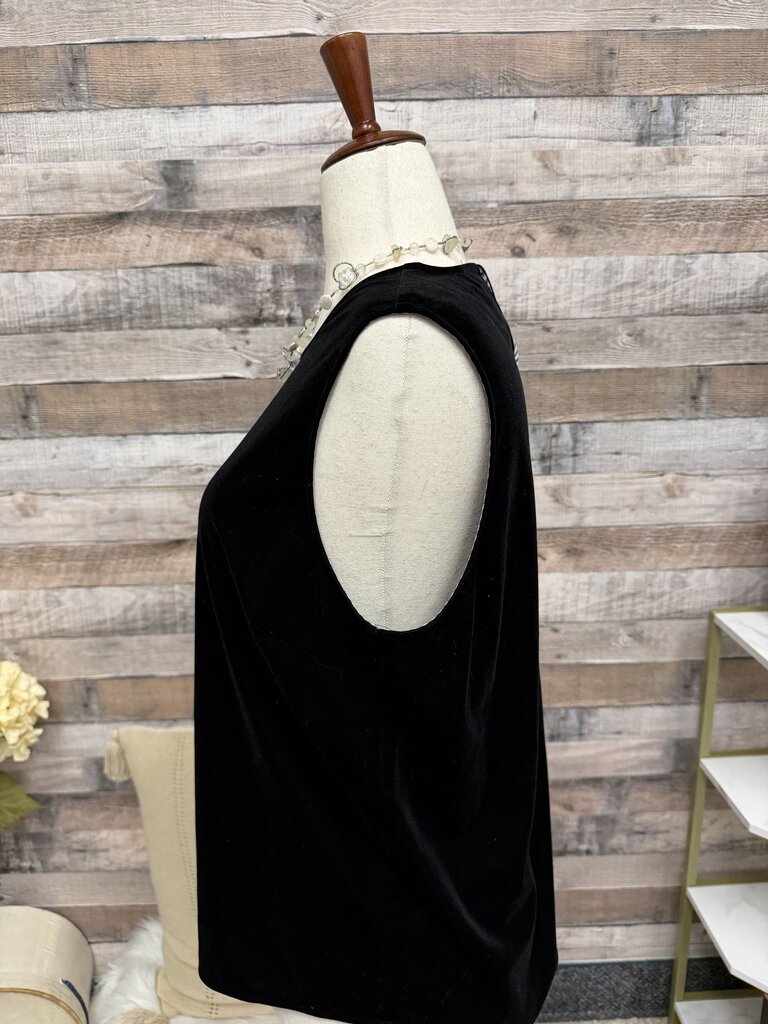 Vineyard Vine Black Velvet Sleeveless Top