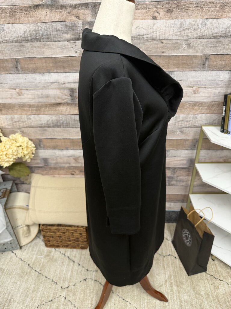Gretchen Scott Black 3/4 Sleeve Dress W/Collar and Pink Lining Gretchen Scott Black Medium women DRESSES
