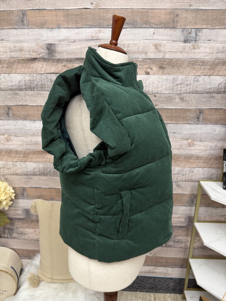 Jodifl Hunter Green Vest W/ Ruffle Detail