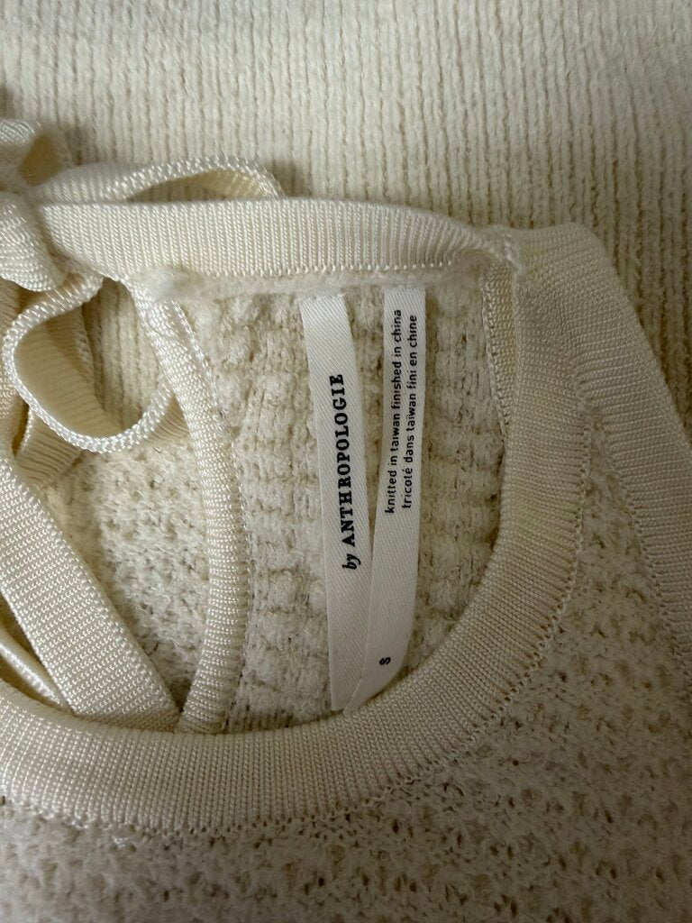 Anthropologie Cream w/ Chevron Design Sleeveless Knit Tank NWT