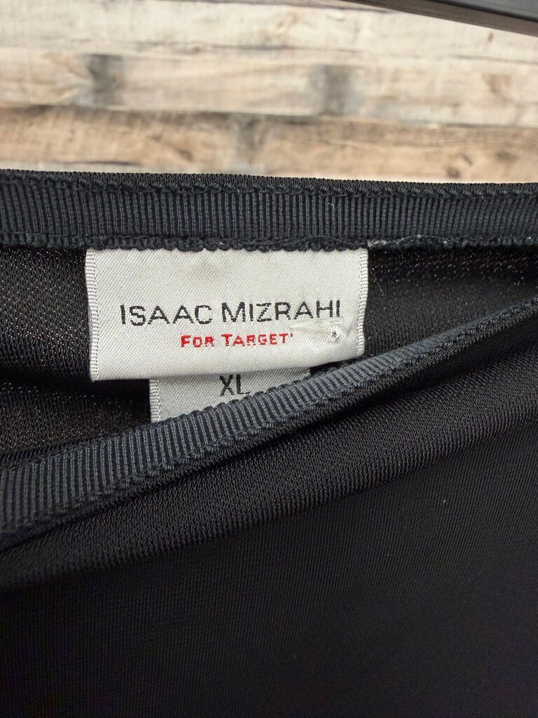 Isaac Mizrahi Black Asymmetric Skirt w/ Ruffle