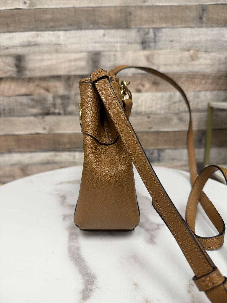 NWT Coach Cognac Crossgrain Brooke Leather Satchel