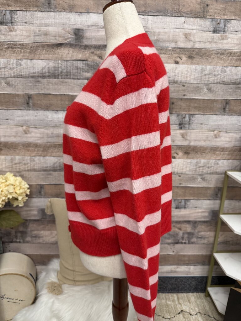 Banana Republic Red/Pink Striped Cashmere Sweater Set