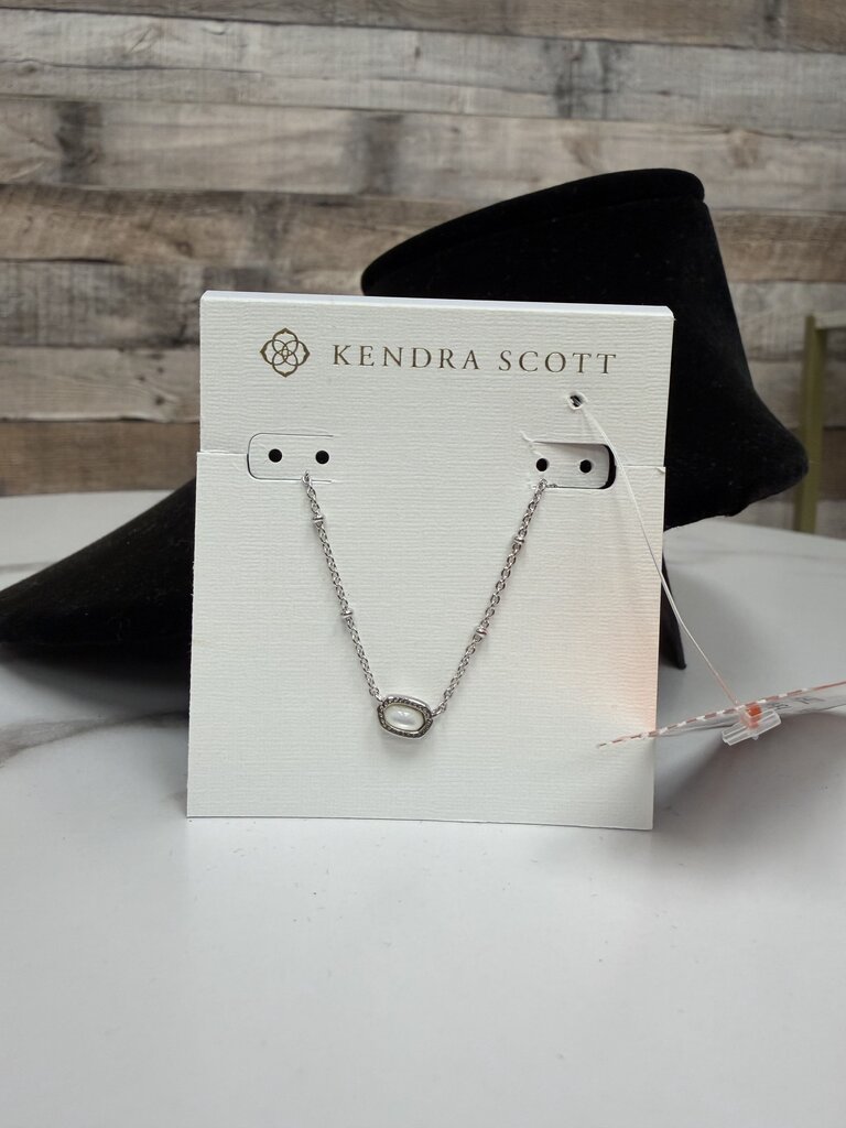 Kendra Scott Silver Elisa W/ Mother of Pearl Necklace Kendra Scott Silver OS women ACCESSORIES