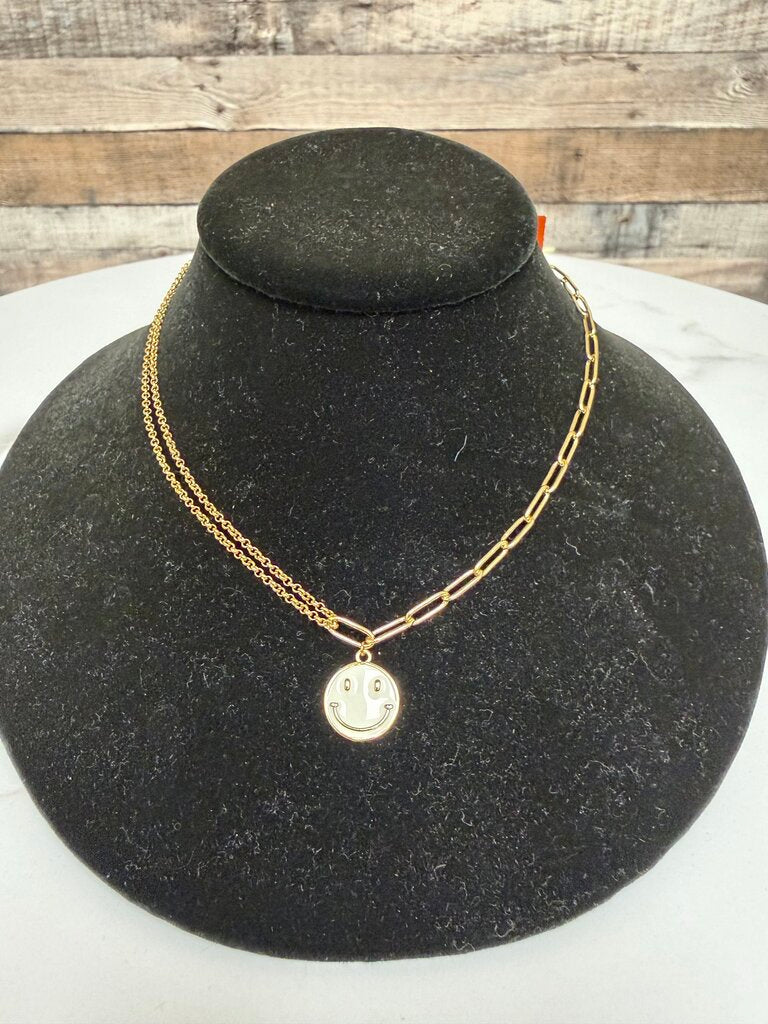 Margo Rebecca Gold Chain w/ Smiley Face Pendant Margo Rebecca Gold OS women ACCESSORIES