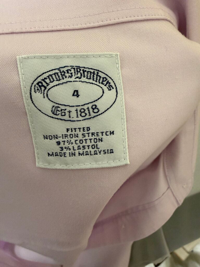 Brooks Brothers Lavender Fitted Short Sleeve Button Down