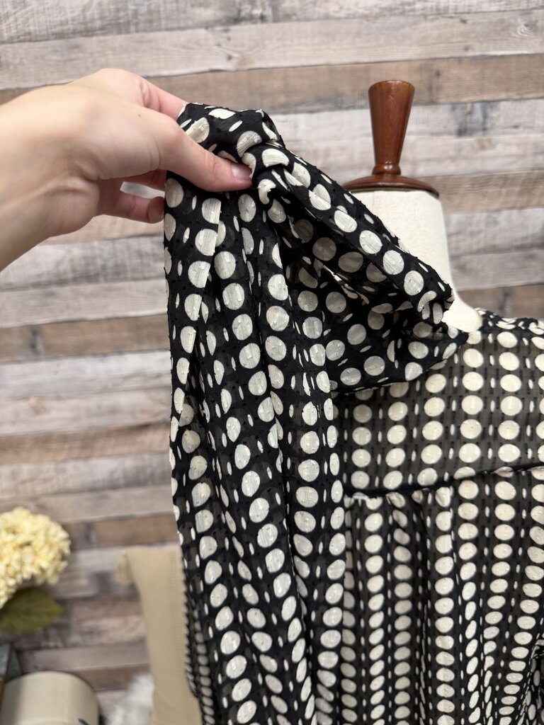 Chico's Polka Dot Tie Neck Blouse NWT