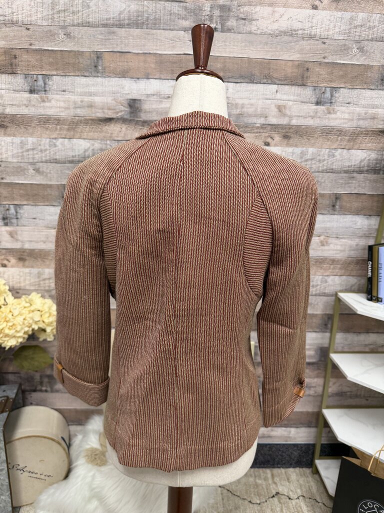 Zenobia Red Striped Blazer W/ 3/4 Sleeve