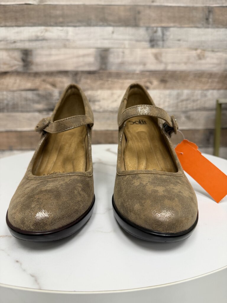 Sofft Tan Metallic Mary Jane Pump Soft Vatara Brown 8 women SHOES