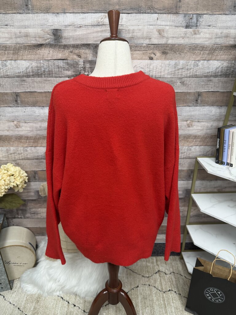 A New Day "sweater weather" red/pink sweater