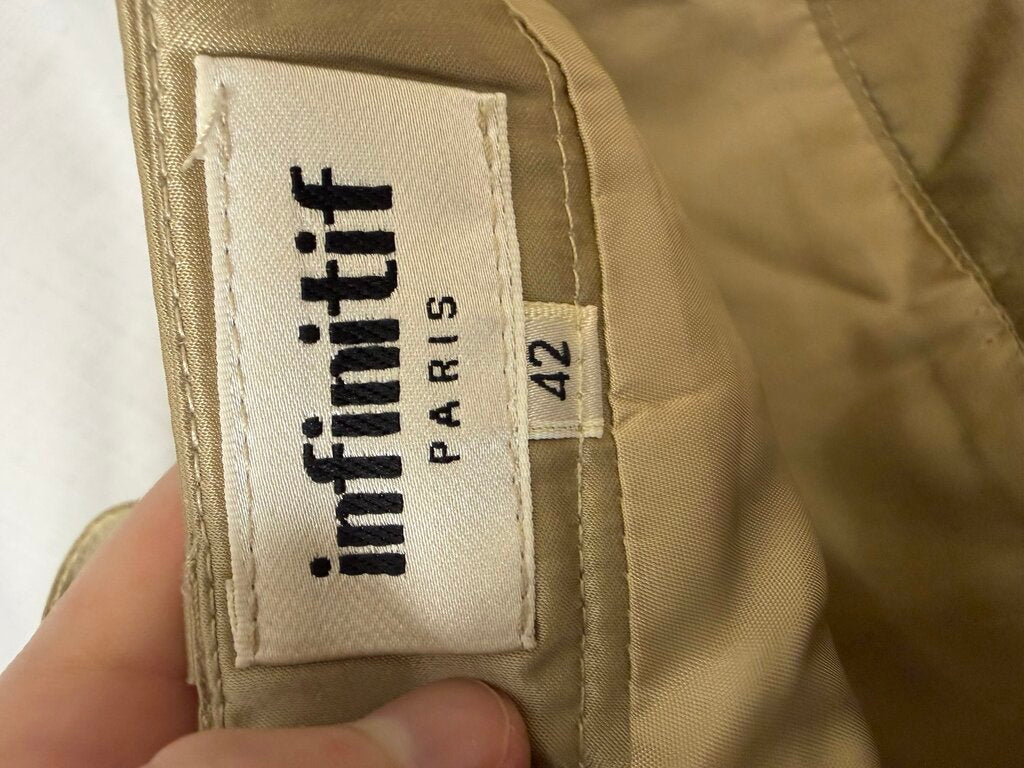 infinitif paris gold skirt with grommet strap detail