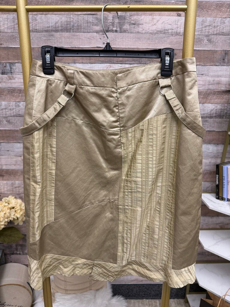 infinitif paris gold skirt with grommet strap detail