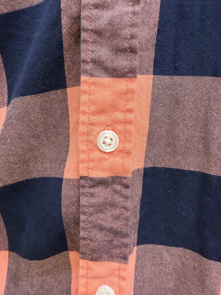 Express Pink/Navy Cotton Flannel Button Down Shirt