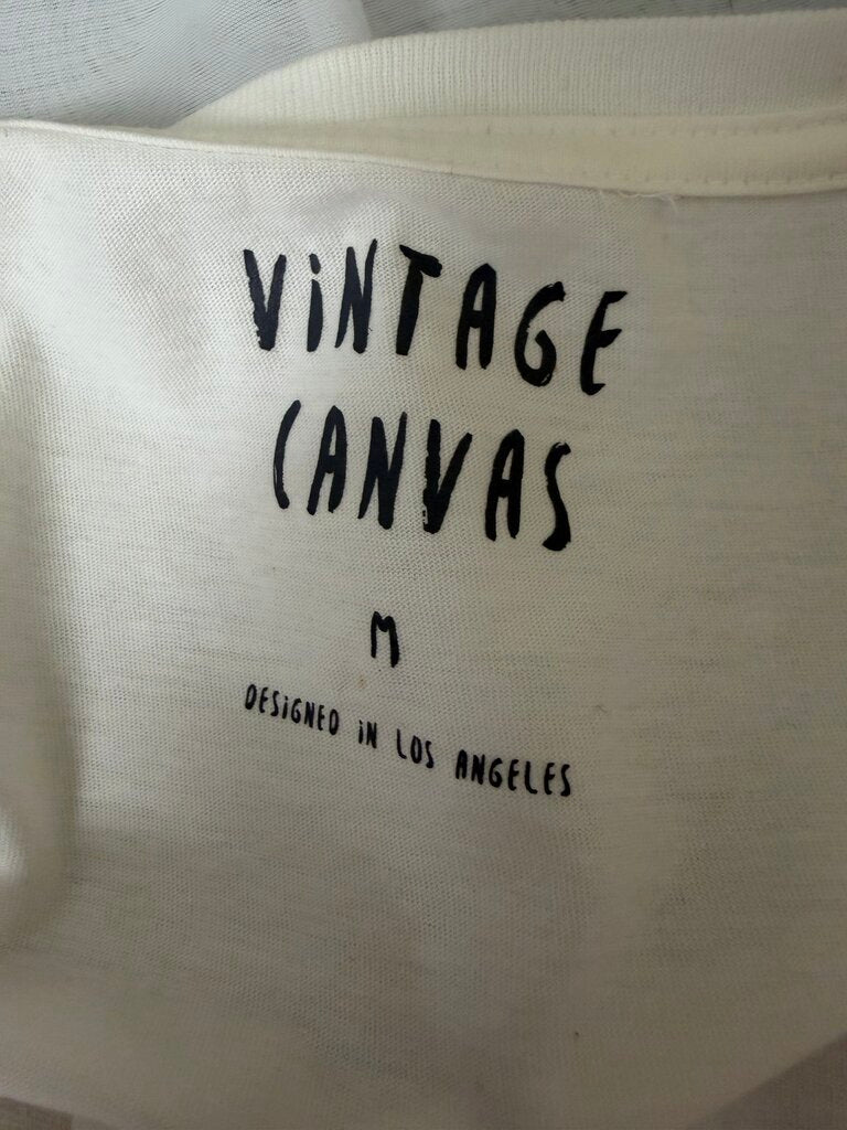 Vintage Canvas White Graphic Tee W/ Cowboy