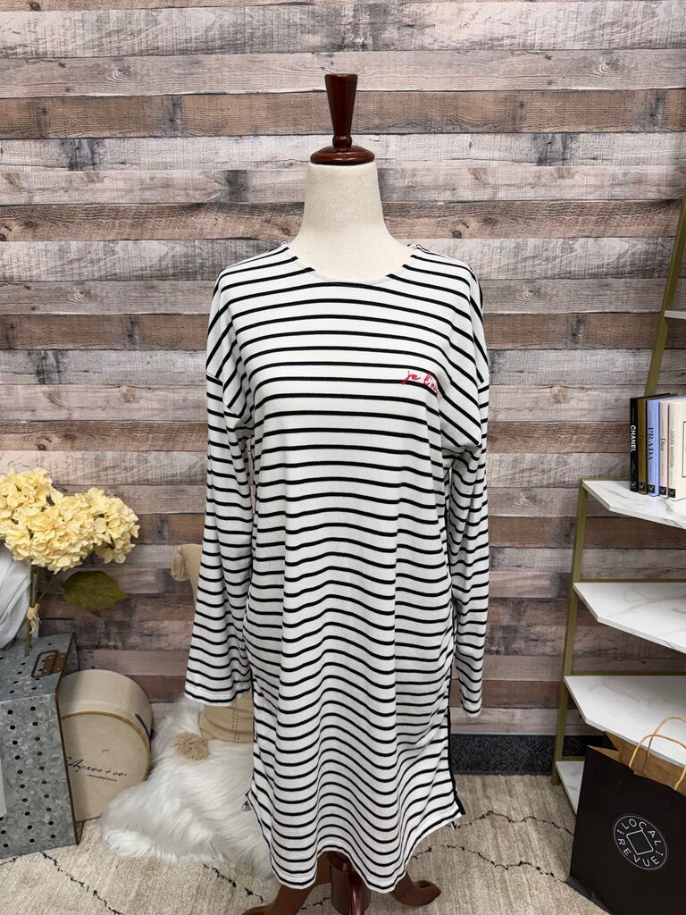 Caslon White w/ Stripes "Je L'Aime" Dress