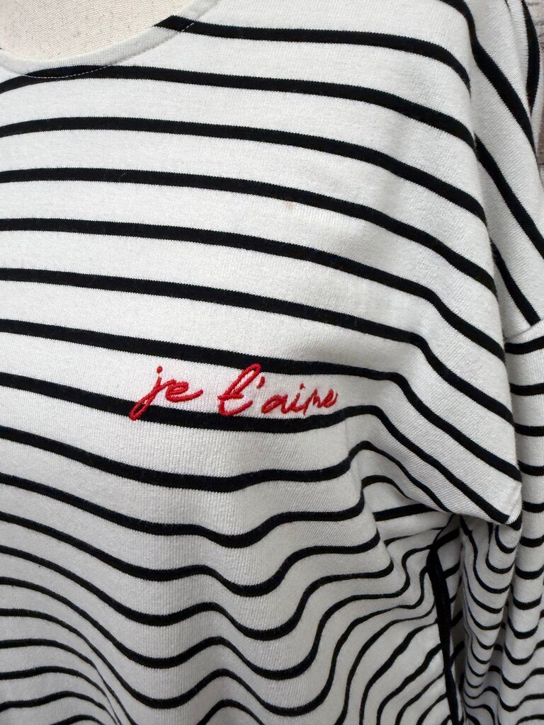 Caslon White w/ Stripes "Je L'Aime" Dress