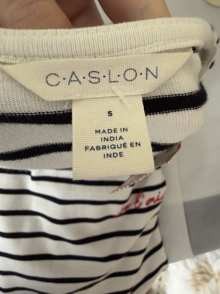 Caslon White w/ Stripes "Je L'Aime" Dress