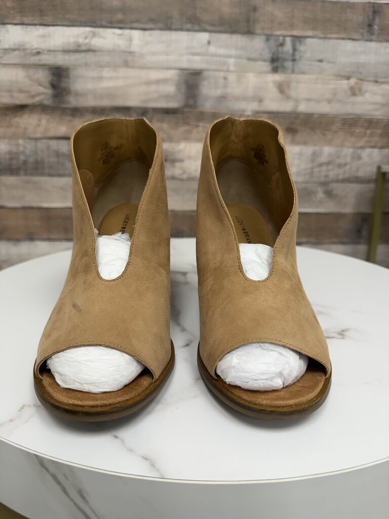 Lucky Brand Joal tan suede ankle bootie Lucky Brand Tan 9.5 women HEELS