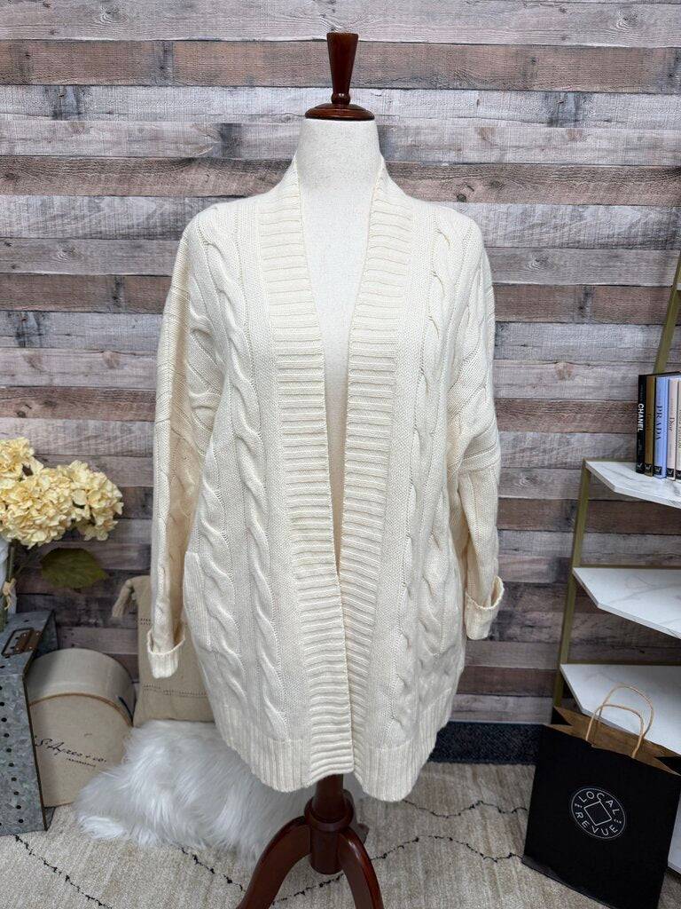Polo Ralph Lauren cream knit open front cardigan