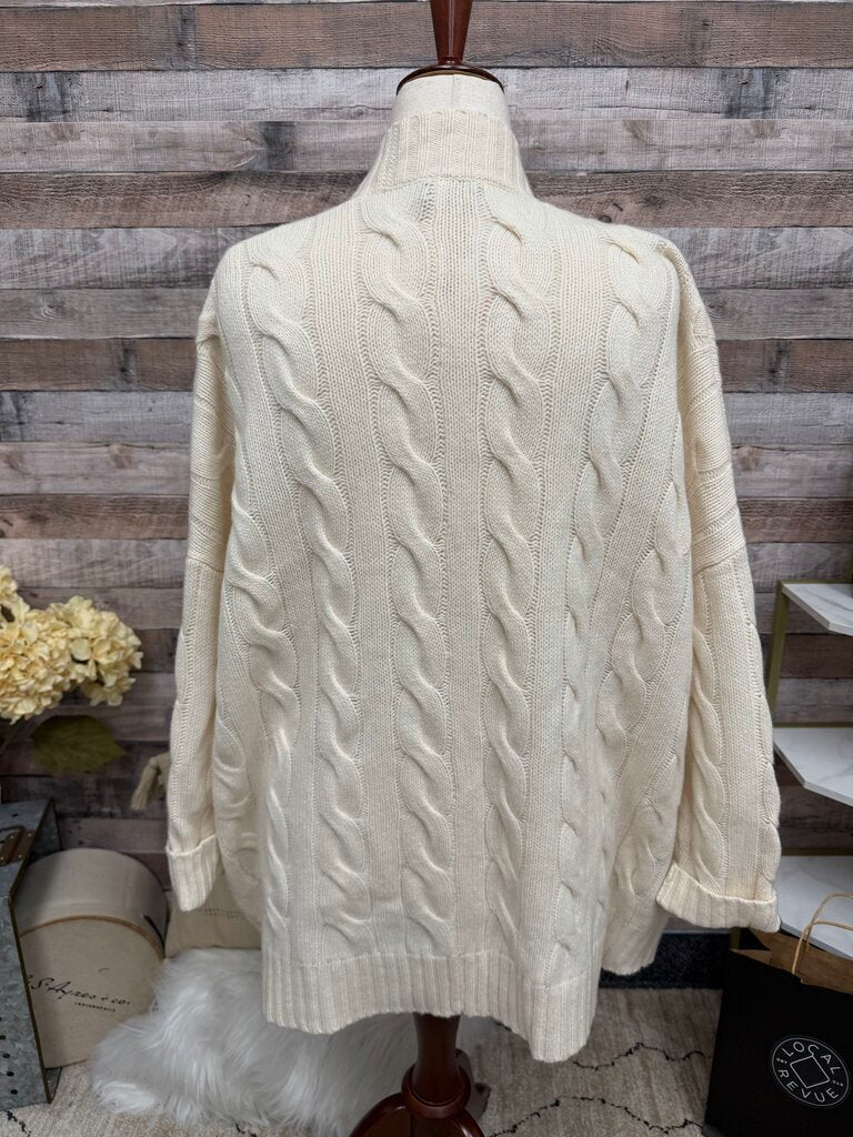 Polo Ralph Lauren cream knit open front cardigan
