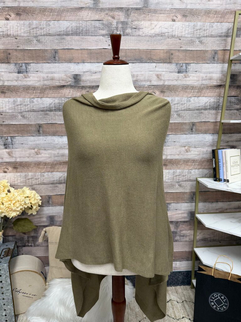Gena Accessories tan asymmetrical poncho