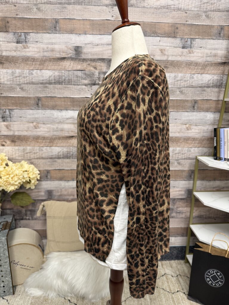 Olivaceous cheetah print w/ white layer long sleeve top