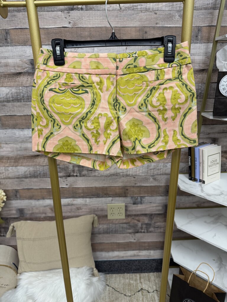 J. Crew peach/green pattern printed shorts