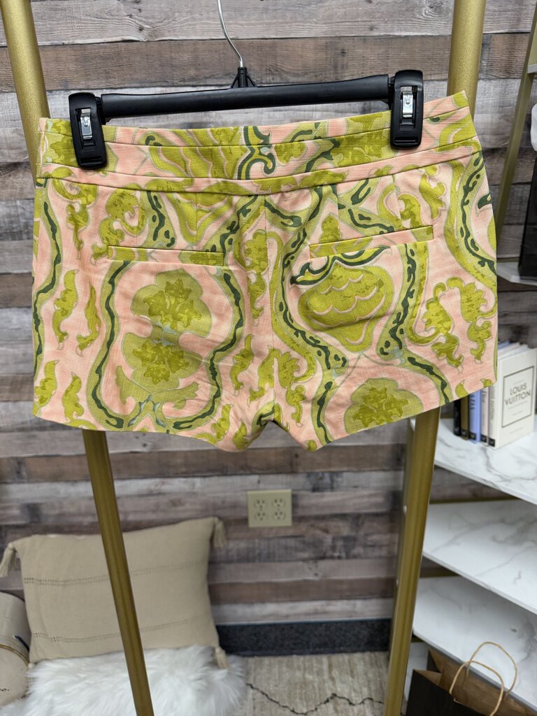J. Crew peach/green pattern printed shorts