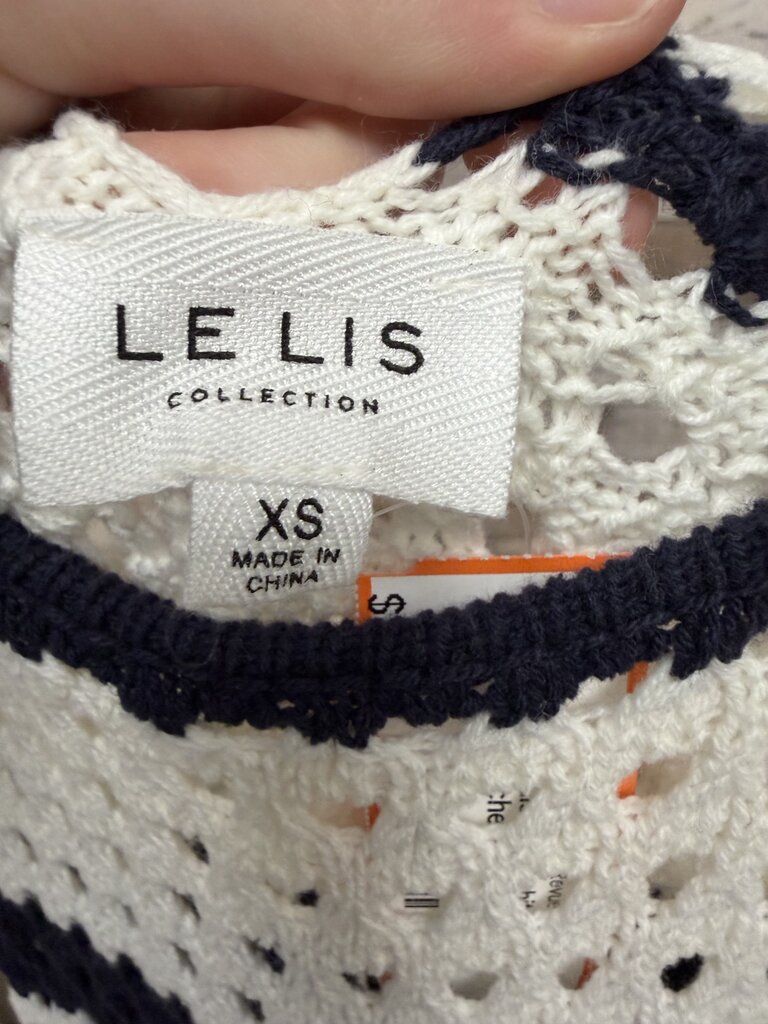 Le Lis navy/white stripe crochet dress