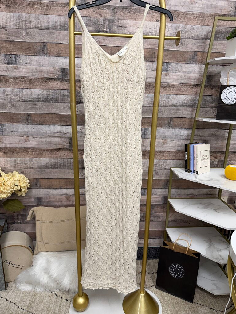 Freshman 1996 cream crochet maxi dress
