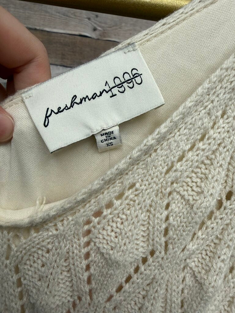 Freshman 1996 cream crochet maxi dress