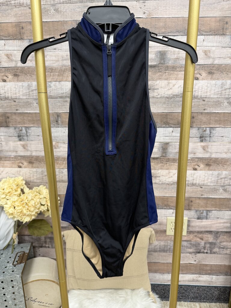 J. Crew NWT navy/black one piece zip front swimsuit J Crew navy/black 2 women SWIM