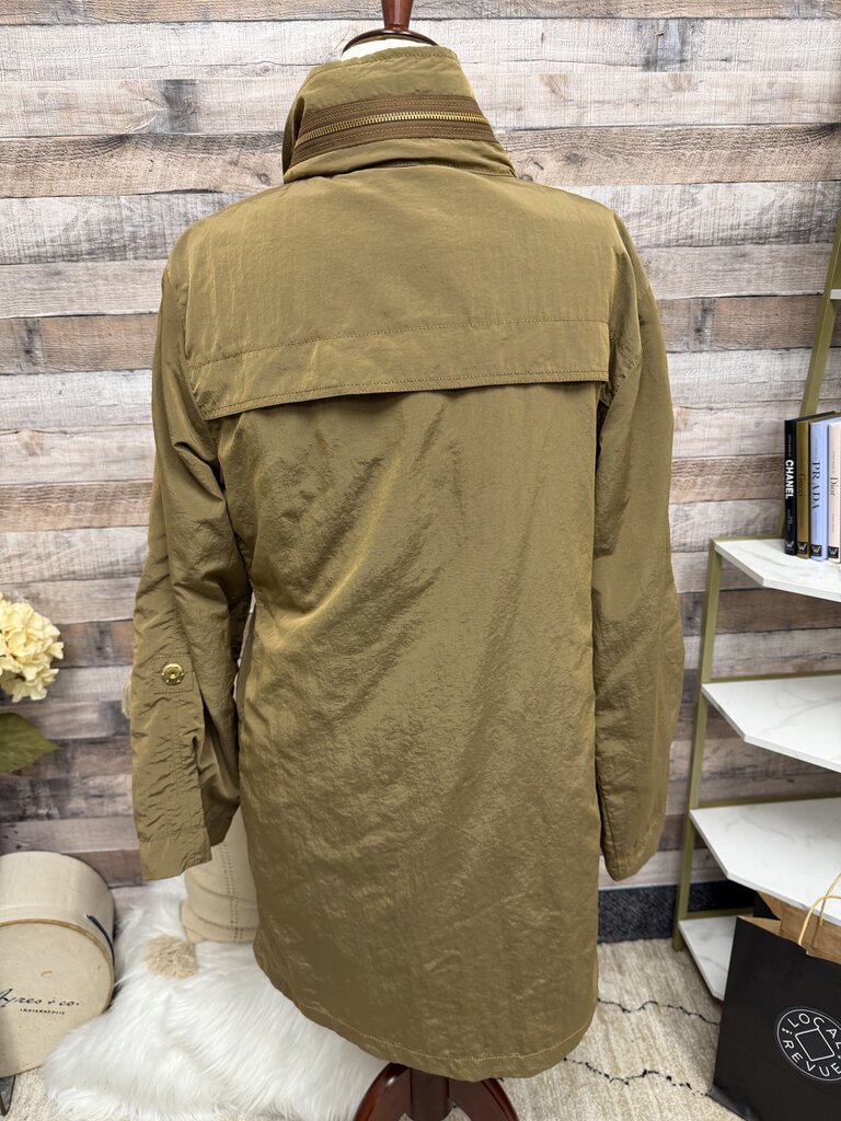 Millard Fillmore brown winter jacket w. gold zippers