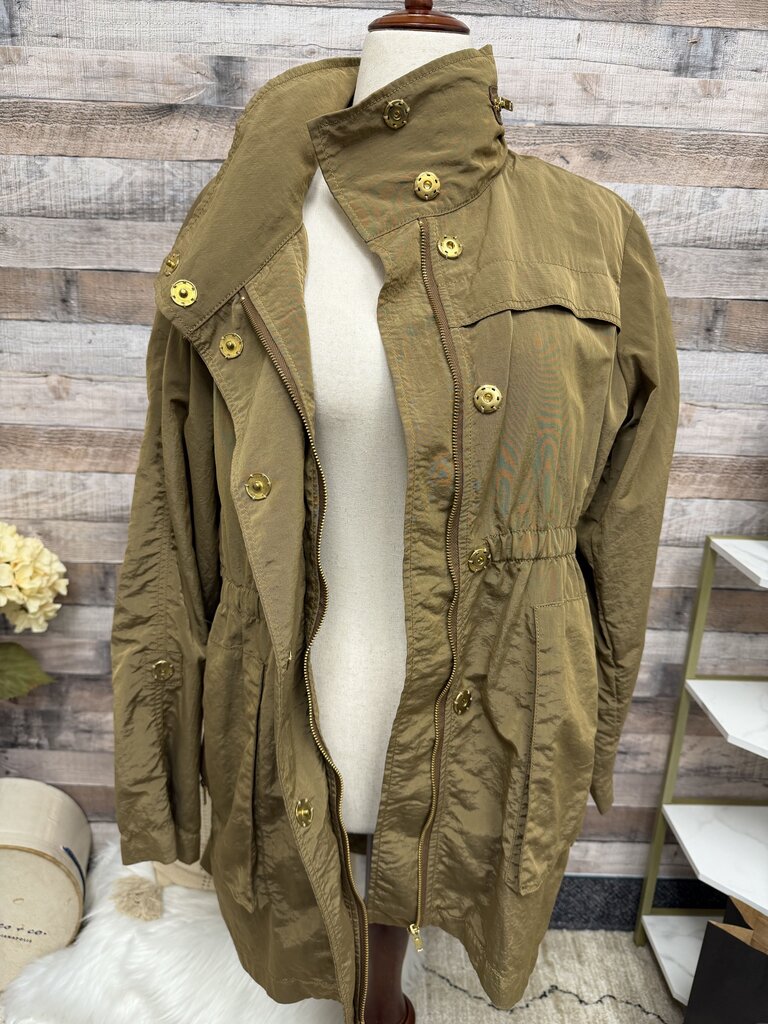 Millard Fillmore brown winter jacket w. gold zippers