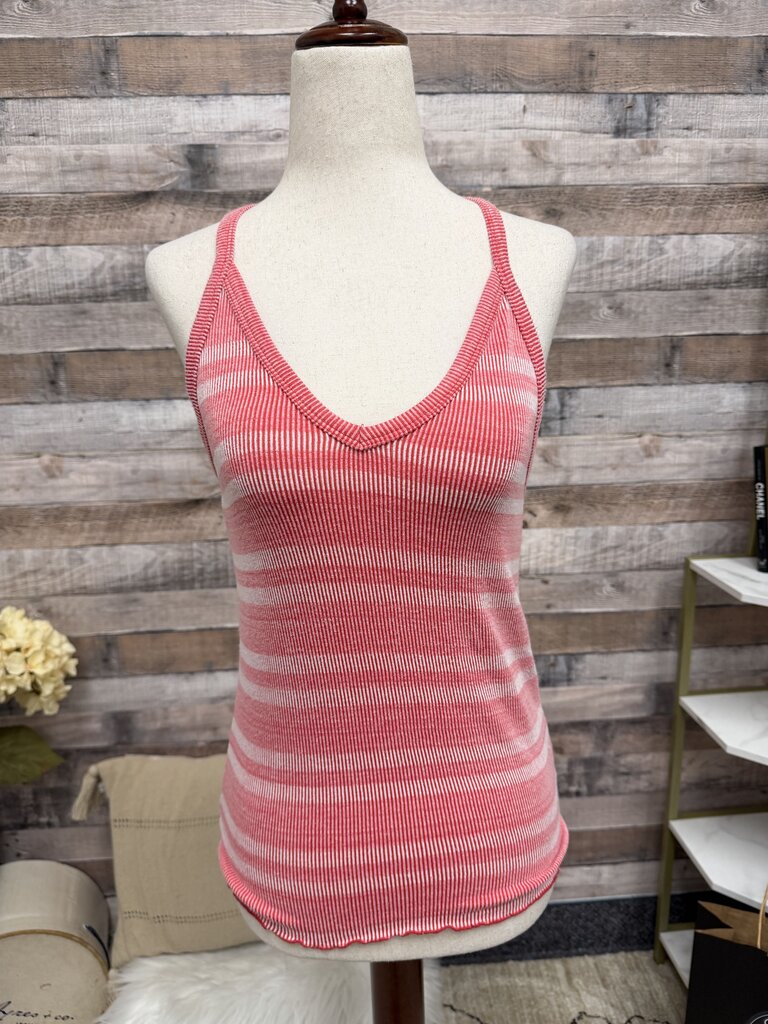 Gap ribbed pink/white stripe tank Gap pink XS women TOPS