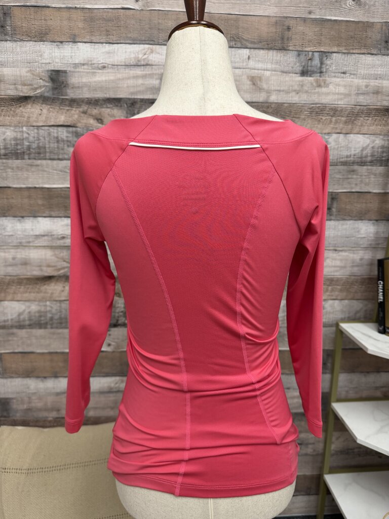 Nike pink dri fit boat neck 3/4 sleeve top