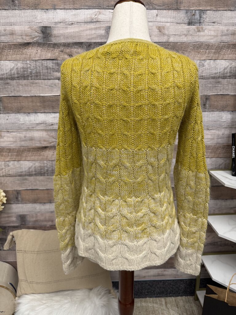 Anthropologie Sparrow Yellow Ombre Cable Knit Sweater