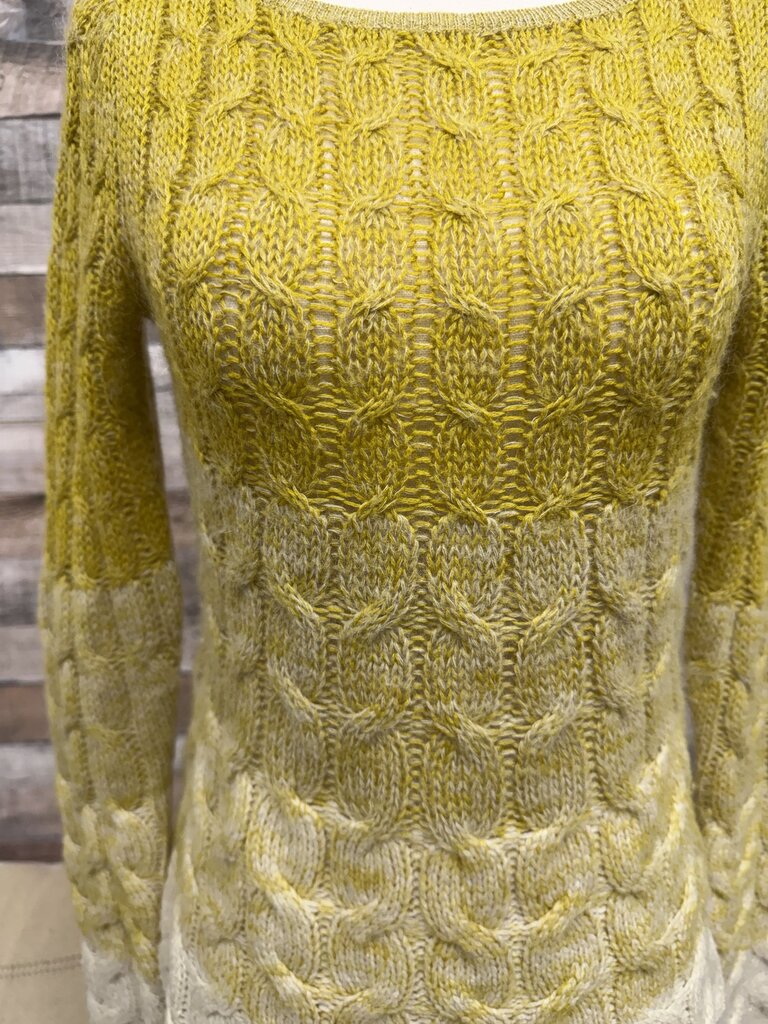 Anthropologie Sparrow Yellow Ombre Cable Knit Sweater