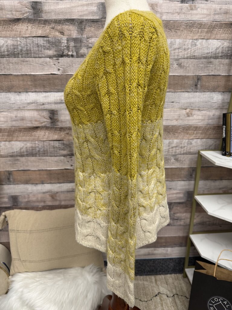Anthropologie Sparrow Yellow Ombre Cable Knit Sweater