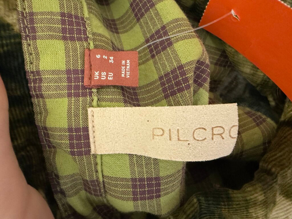 Pilcro Green Camo Corduroy Shirt Dress