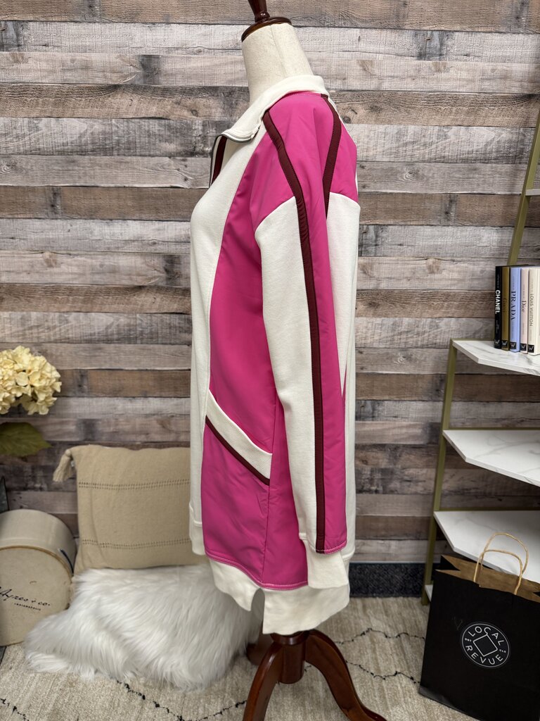Anthro Daily Practice Pink Cotton Sporty Dress W/ Zipper