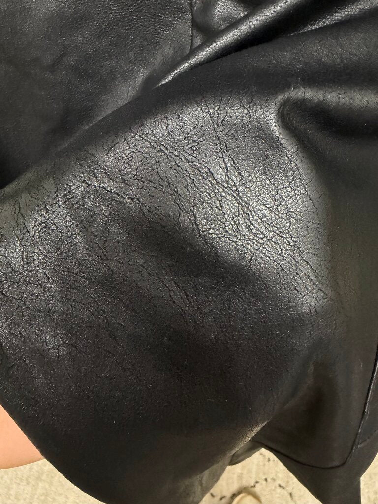 BCBG Black Faux Leather Leggings W/ Pockets