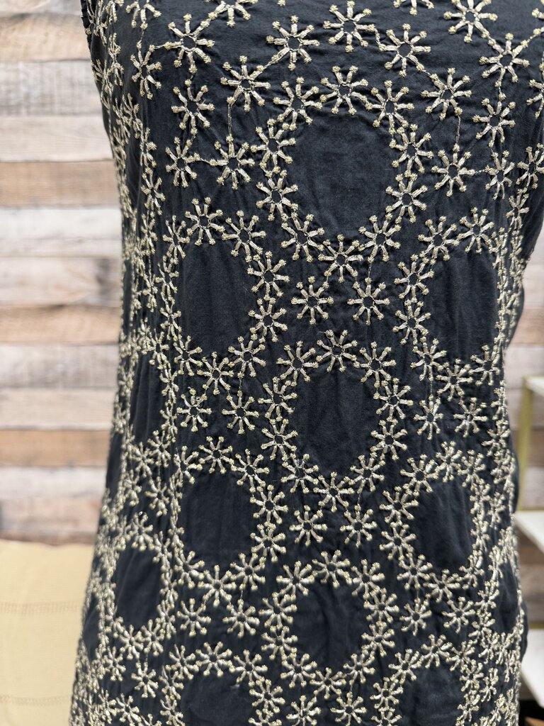 HWR Charcoal Gray Embroidered Tank HWR Gray/Gold XS women TOPS