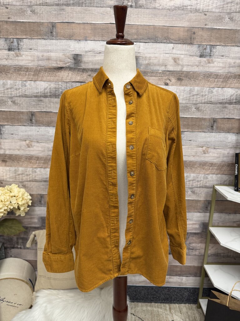 Anthropologie Mustard Corduroy Button Down Shirt