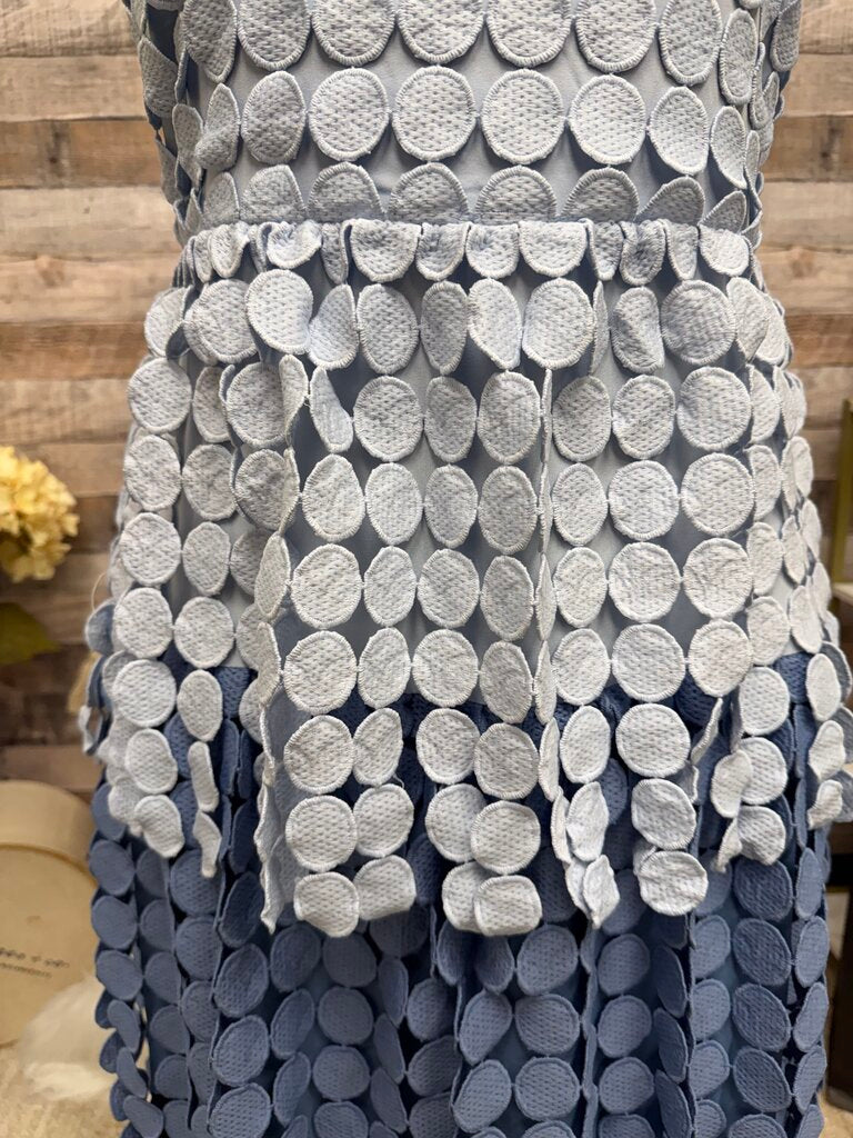 Just Me blue ombre disc embellished midi dress