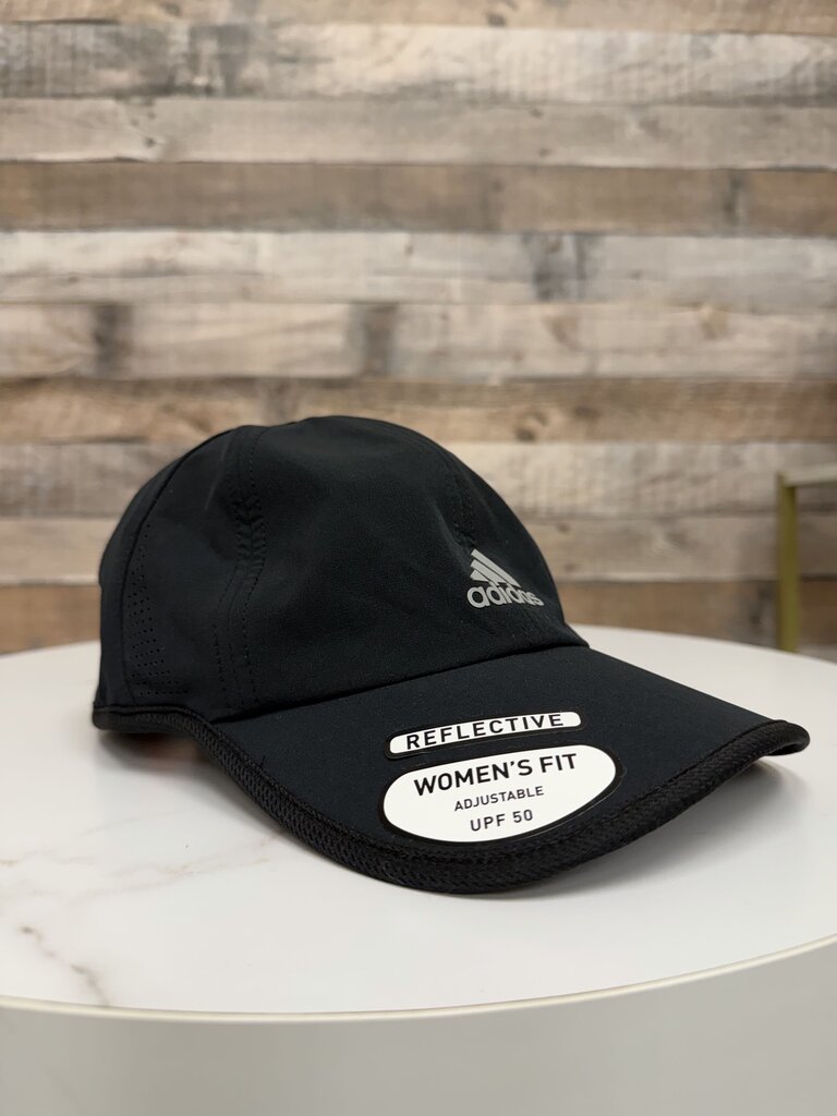 Adidas NWT black reflective aeroready baseball hat women's fit Adidas black OS women HATS
