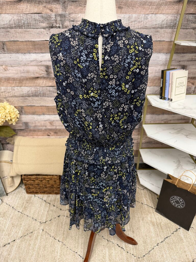 1. State navy blue flower print sleeveless mock neck mini dress 1. State navy XL women DRESSES