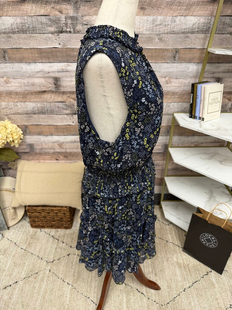 1. State navy blue flower print sleeveless mock neck mini dress 1. State navy XL women DRESSES