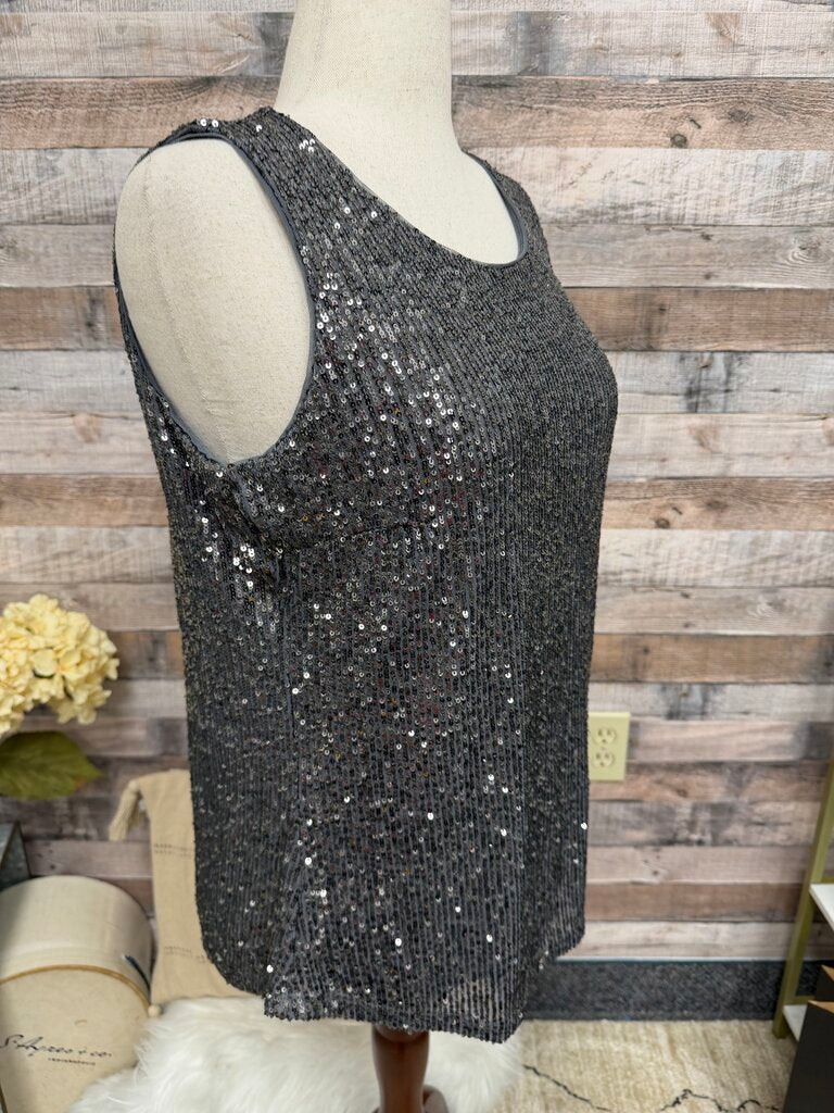 DKNY NWT grey sequined tank top DKNY Grey L women TOPS