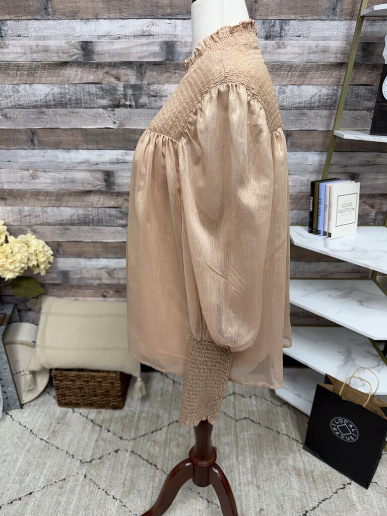 Aoem shiny gold long sleeve blouse Aoem gold XL women TOPS